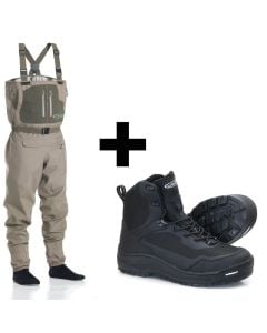 Vision Flyfishing Tool Relief + Musta Michelin Waders Sæt