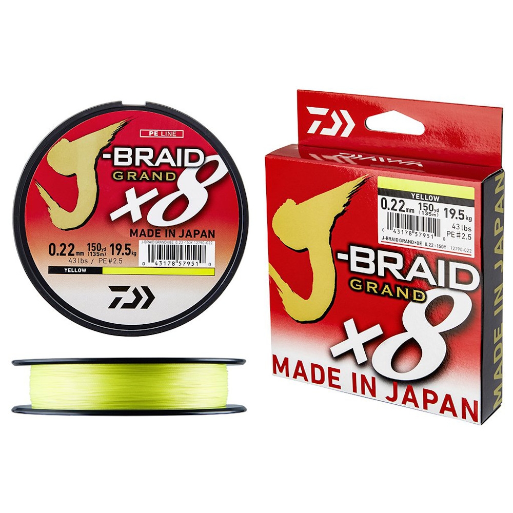 Daiwa J-Braid Grand x8 Fletline - Grå